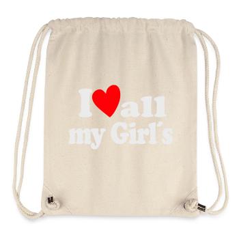 I Love all my Girls - Stanley/Stella recycelter Gym Bag - Naturweiß - Vorne
