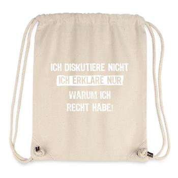Je ne discute pas, j’explique juste pourquoi je - Sac à cordon recyclé Stanley/Stella - blanc naturel - Devant