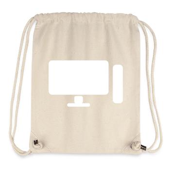 Minimal PC Setup Icon – Gamer Design - Stanley/Stella recycelter Gym Bag - Naturweiß - Vorne