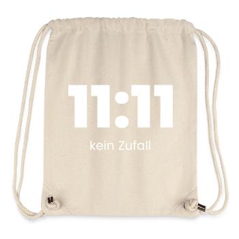 11:11 Kein Zufall – Minimal Statement Shirt - Stanley/Stella recycelter Gym Bag - Naturweiß - Vorne