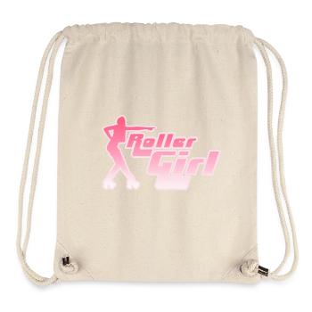 Neon Roller Girl Silhouette - Stanley/Stella Recycled Gym Bag - natural - Front