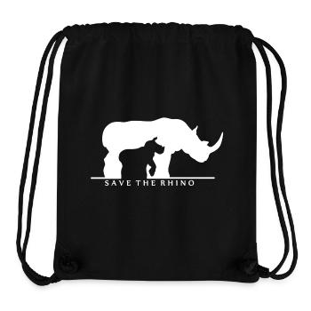 Speichern Sie das Nashorn-T-Shirt - Stanley/Stella recycelter Gym Bag - Schwarz - Vorne
