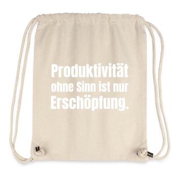 Productivity with Purpose Typography Statement - Stanley/Stella Recycled Gym Bag - natural - Front