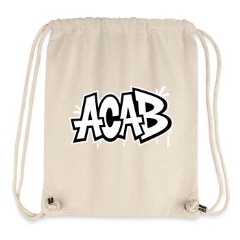ACAB – Anti-Cops-Tee - Stanley/Stella recycelter Gym Bag - Naturweiß - Vorne