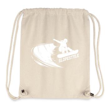 Slopestyle Snowboard Action in den Bergen - Stanley/Stella recycelter Gym Bag - Naturweiß - Vorne