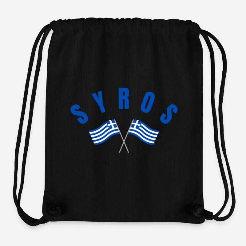Drapeaux grecs de Syros - Sac à cordon recyclé Stanley/Stella - noir