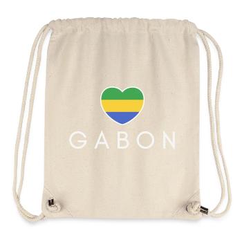 Heart with Gabonese flag, Gabonese pride - Stanley/Stella Recycled Gym Bag - natural - Front