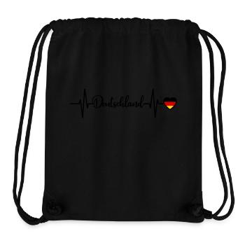 Deutschland Flagge Herz Herzschlag Heartbeat - Stanley/Stella recycelter Gym Bag - Schwarz - Vorne