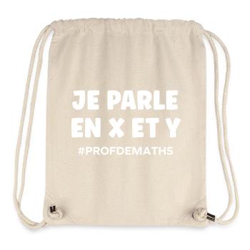 Je parle en x et y Prof de maths - Sac à cordon recyclé Stanley/Stella - blanc naturel - Devant