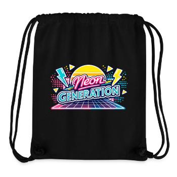 Neon Generation Retro-Vibe - Stanley/Stella recycelter Gym Bag - Schwarz - Vorne