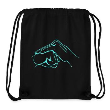 Poignée de main en turquoise néon - Sac à cordon recyclé Stanley/Stella - noir - Devant
