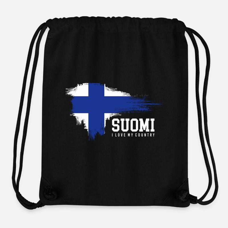 Suomi Flaggen-Splash: Finnischer Stolz - Stanley/Stella recycelter Gym Bag - Schwarz