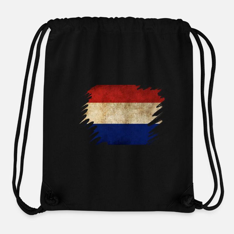Conception du drapeau néerlandais Grunge - Sac à cordon recyclé Stanley/Stella - noir