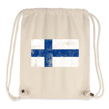 Finnland Flagge Fahne Grunge Retro Vintage - Stanley/Stella recycelter Gym Bag - Naturweiß - Vorne