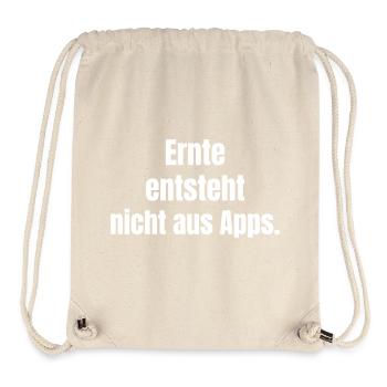 Harvest doesn't come from apps. - Stanley/Stella Recycled Gym Bag - natural - Front