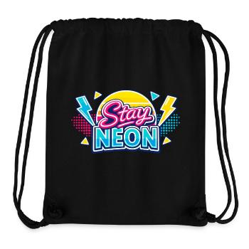 Stay Neon Retro Burst - Stanley/Stella recycelter Gym Bag - Schwarz - Vorne