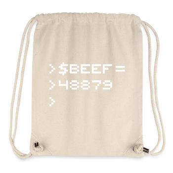 BEEF 8-Bit Code Nerd Pixel Terminal Retro - Stanley/Stella Recycled Gym Bag - natural - Front
