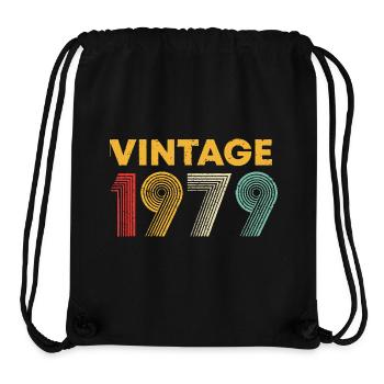 Bagues rétro vintage de 1979 - Sac à cordon recyclé Stanley/Stella - noir - Devant