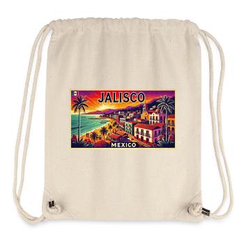 Design de palmier de plage Jalisco Mexico - Sac à cordon recyclé Stanley/Stella - blanc naturel - Devant