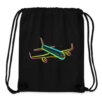 Retro Flugzeug Grafik - Stanley/Stella recycelter Gym Bag - Schwarz - Vorne