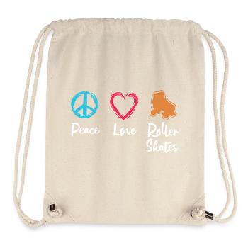 Frieden Liebe Rollerskates - Stanley/Stella recycelter Gym Bag - Naturweiß - Vorne