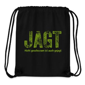 Schriftzug Jagt mit detailreichem Muster - Stanley/Stella recycelter Gym Bag - Schwarz - Vorne