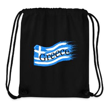 Drapeau grec - Sac à cordon recyclé Stanley/Stella - noir - Devant