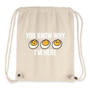 Sie wissen, warum ich hier bin: Thanksgiving-Teufe - Stanley/Stella recycelter Gym Bag - Naturweiß - Vorne