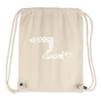 Serpent totem blanc - Sac à cordon recyclé Stanley/Stella - blanc naturel - Devant