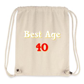 sprücheshirts, best age 40 - Stanley/Stella recycelter Gym Bag - Naturweiß - Vorne