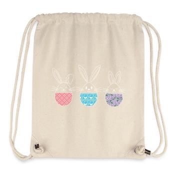 Easter, Cute Easter Bunnies Easter Eggs Drawing - Stanley/Stella Recycled Gym Bag - natural - Front
