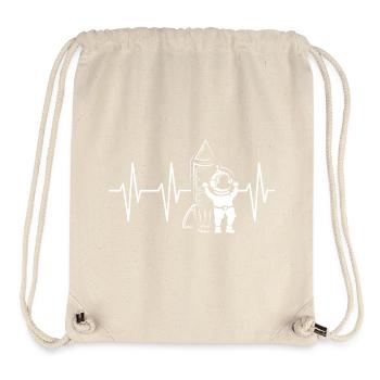 Rocketman Heartbeat Pulse Rocket Astronaut Symbol - Stanley/Stella Recycled Gym Bag - natural - Front