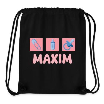 Cadeau pour Maxim - Sac à cordon recyclé Stanley/Stella - noir - Devant