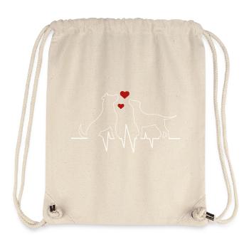 Cadeau de battement de cœur pour chien amoureux - Sac à cordon recyclé Stanley/Stella - blanc naturel - Devant