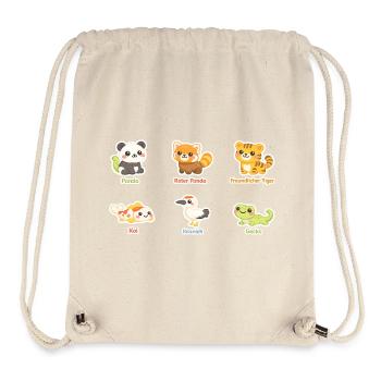 Kuscheltier-Tierfreunde Stickerset - Stanley/Stella recycelter Gym Bag - Naturweiß - Vorne
