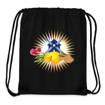 Windmill with tulips, clogs and Dutch cheese - Stanley/Stella Recycled Gym Bag - black - Front