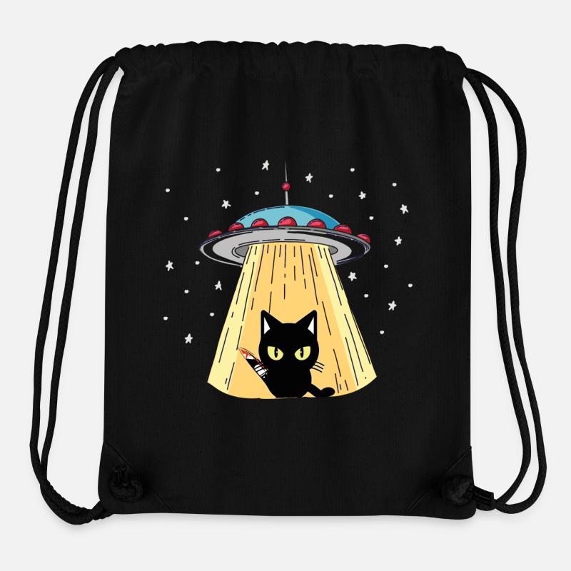 UFO cat with laser vision - Stanley/Stella Recycled Gym Bag - black