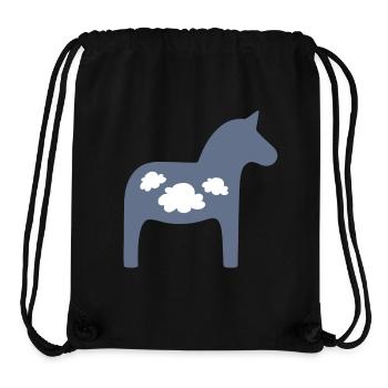 Dala Horse Clouds Scandinavian Christmas Horse - Stanley/Stella Recycled Gym Bag - black - Front