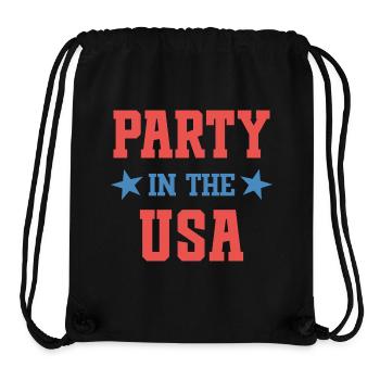 Faire la fête aux États-Unis - Sac à cordon recyclé Stanley/Stella - noir - Devant