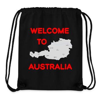 Willkommensdesign Österreich und Australien - Stanley/Stella recycelter Gym Bag - Schwarz - Vorne