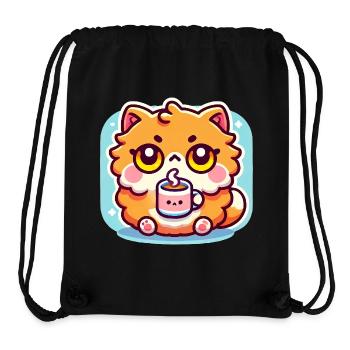 Süße Kaffeekatze, Kawaii - Stanley/Stella recycelter Gym Bag - Schwarz - Vorne