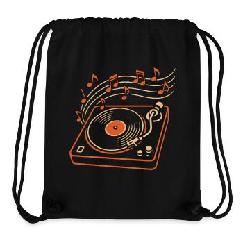 Tourne-disque vinyle pour les mélomanes - Sac à cordon recyclé Stanley/Stella - noir - Devant