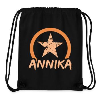 Prénom Annika - Sac à cordon recyclé Stanley/Stella - noir - Devant