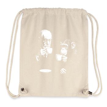 Sigmund Freud beim Kaffeetrinken mit dem Affen - Stanley/Stella recycelter Gym Bag - Naturweiß - Vorne