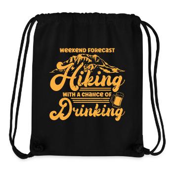 Weekend Forecast Hiking with a Chance of Drinking - Stanley/Stella Recycled Gym Bag - black - Front