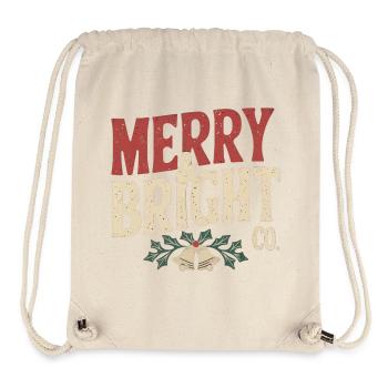 motif classique de Noël - Sac à cordon recyclé Stanley/Stella - blanc naturel - Devant