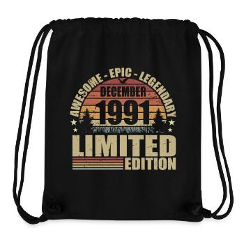 Décembre 1991 - Édition Limitée Décembre 1991 - Sac à cordon recyclé Stanley/Stella - noir - Devant