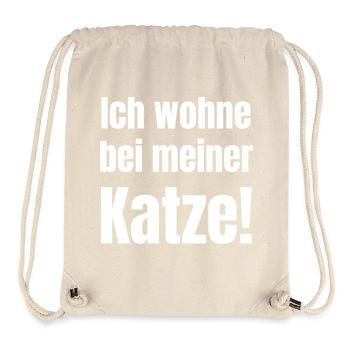 Ich wohne bei meiner Katze - Stanley/Stella recycelter Gym Bag - Naturweiß - Vorne