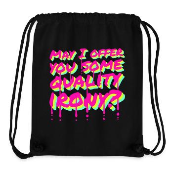 May I Offer You Some Quality Irony Lustiger Spruch - Stanley/Stella recycelter Gym Bag - Schwarz - Vorne