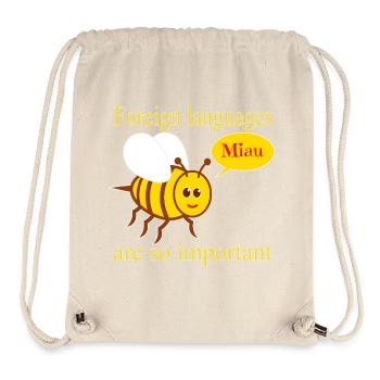 Bee with speech bubble - Stanley/Stella Recycled Gym Bag - natural - Front